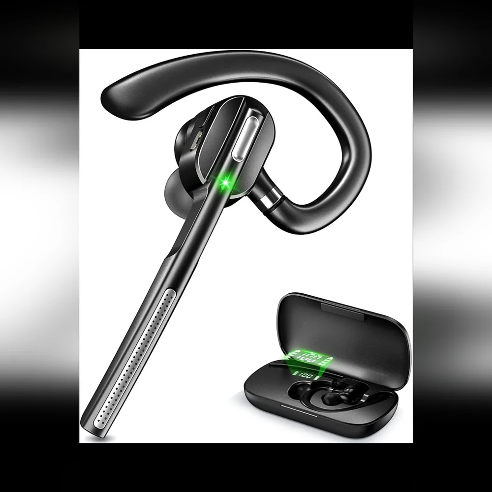 Bluetooth 5.0 Wireless Ear Hook Headset w/ LED Display – New in Box
